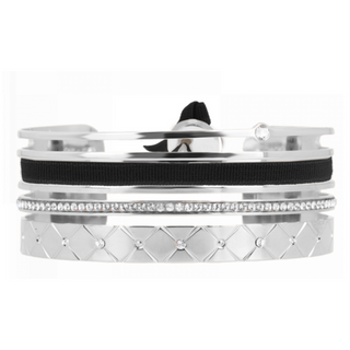 Bijoux Les Interchangeables - Bracelet Manchette Matelassée Orné de Cristaux Swarovski®